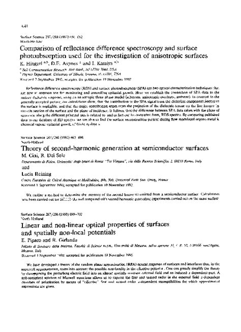 (PDF) Theory of second-harmonic generation at semiconductor surfaces | M. Cini - Academia.edu