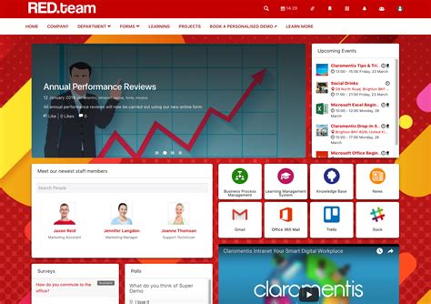 Intranet design created using Claromentis software | Sharepoint design ...