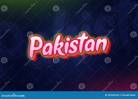 Creative Country Name Pakistan Text Design Stock Illustration - Illustration of golden, vacation ...