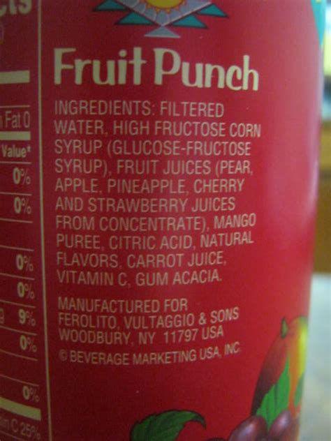 arizona tea ingredients