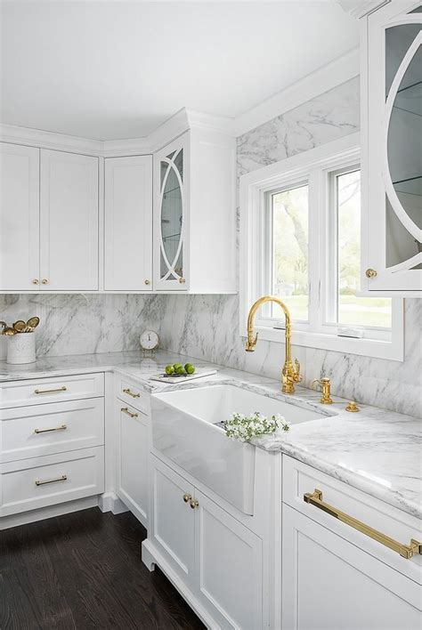 Calacatta Gold marble Calacatta Gold marble Classic white kitchen with ...