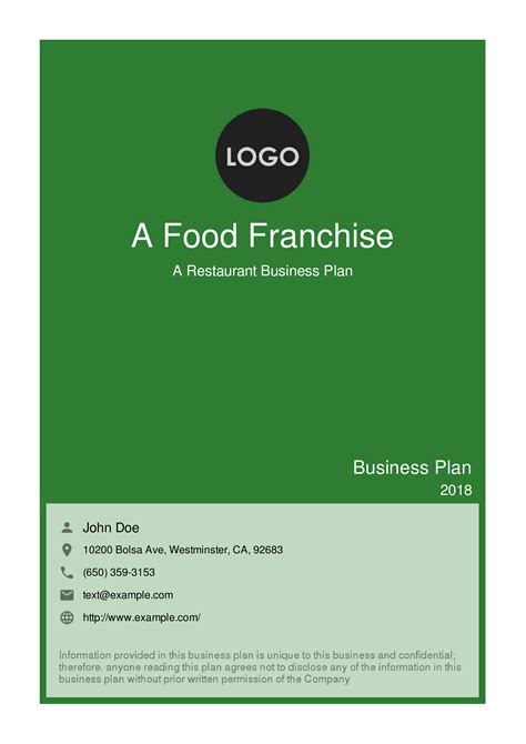 Food Franchise Business Plan - Eloquens