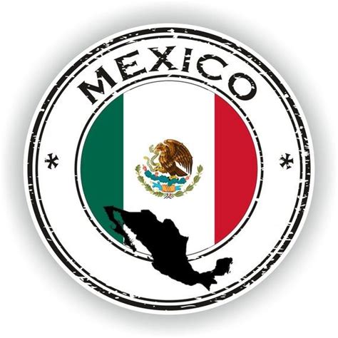 Mexico Seal Sticker Round Flag for Laptop Book Fridge Guitar - Etsy ...