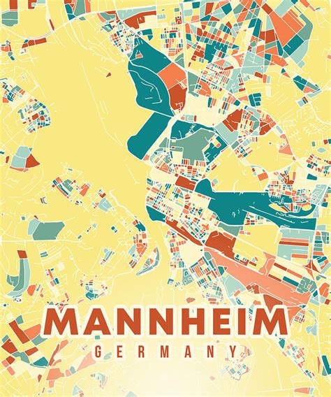 Mannheim Germany Map Digital Art by Alexandru Chirila - Fine Art America