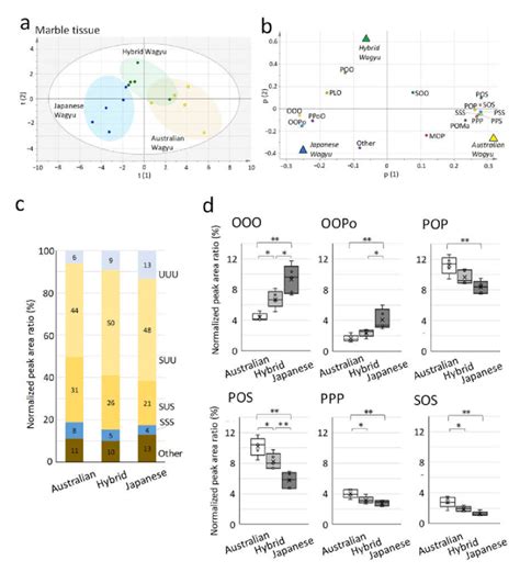 Comparison of triacylglycerides (TG) molecular species among the Wagyu ...