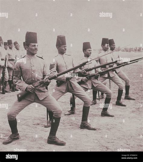 Vintage photo of Egyptian soldiers wearing fezzes with their military ...