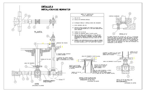 Fire hydrant installation drawing - Cadbull