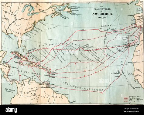 The Four Voyages of Christopher Columbus, 1492 to 1503. From the book ...