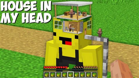 Why are THESE TINY VILLAGERS LIVING INSIDE MY HEADS in Minecraft ? LEMON CRAFT HOUSE ! - YouTube