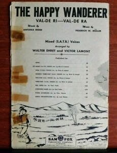 The Happy Wanderer - 1954 sheet music- SATB Vocal Piano | eBay