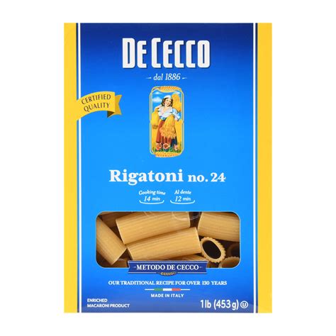 De Cecco Rigatoni no.24 Pasta, 16 oz - Walmart.com