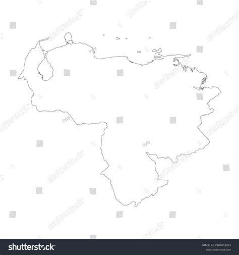 Venezuela Vector Country Map Outline Stock Vector (Royalty Free ...