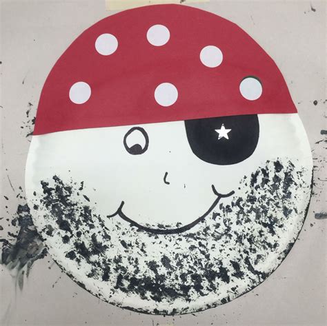 Paper plate Pirate: use a dish washing brush to paint the beard ...