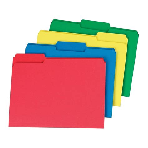 MyOfficeInnovations Colored Top-Tab File Folders 3 Tab Assorted Colors Letter Size 24/PK 285130 ...