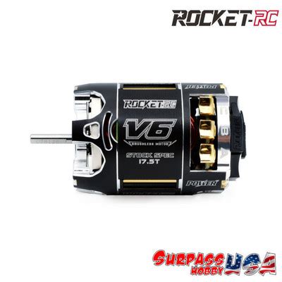 Surpass Hobby | Rocket-RC V6 ROAR SPEC 17.5T Sensored Brushless Motor ...