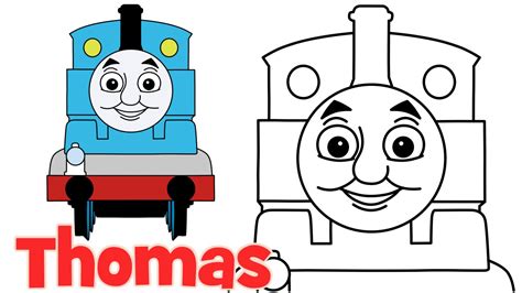 How to draw Thomas from Thomas and Friends step by step easy drawing for kids - YouTube
