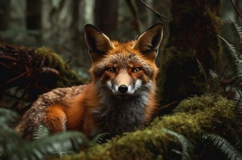 Premium AI Image | fox in a forest nature photography