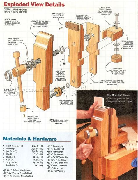 #2256 Bench Vise Plans - Workshop Solutions | Woodworking in 2019 | Woodworking bench ...