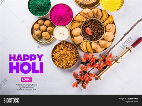 Happy Holi Greeting Card, Holi Food Image & Photo | Bigstock