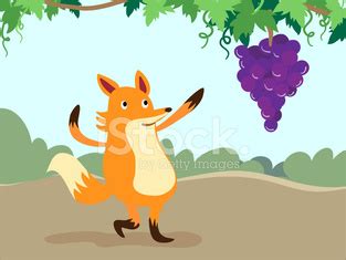 Fox wants grapes cartoon illustration vector image | Royalty Free