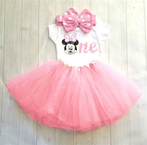 Minnie Mouse Pink Birthday Outfit First Birthday Outfit Girl