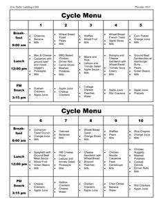 Cycle Menu Template | St Elizabeth Hospital Cafeteria and Cafe Menu St Elizabeth Hospital | food ...