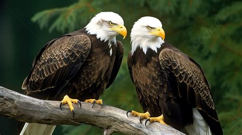 Two Bald Eagles Are On A Branch Background, Birds Eagles Picture Background Image And Wallpaper ...