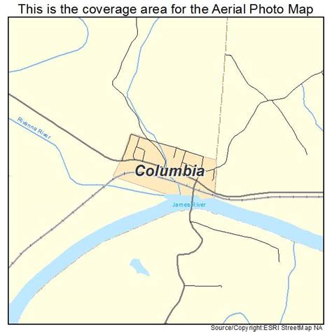 Aerial Photography Map of Columbia, VA Virginia