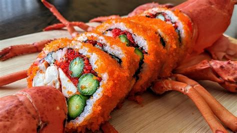 Lobster Sushi Roll.You miss this? oh Yes! best ever! lobster season! very popular in restaurant ...