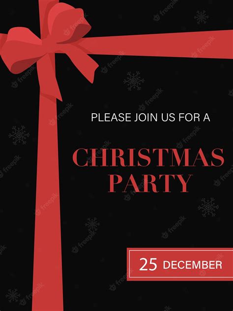 Premium Vector | Christmas party invitation red on black background vector illustration