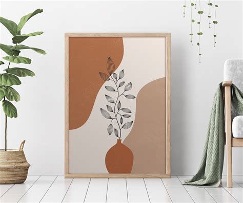 Nature minimalist print Botanical wall art printable Neutral | Etsy