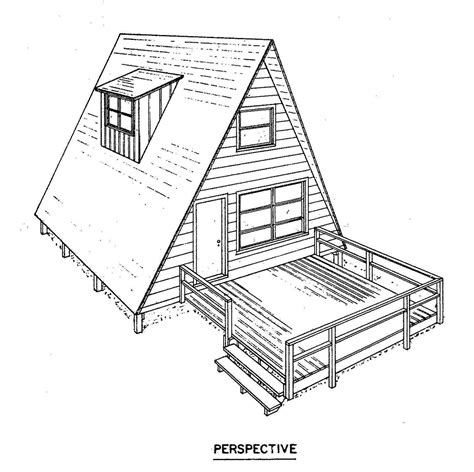 Free A Frame House Plan with Deck