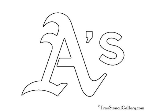 MLB - Oakland Athletics Logo Stencil | Free Stencil Gallery