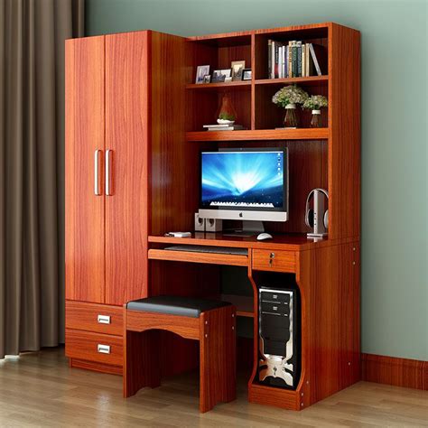 table Desktop home computer desk combination bookcase wardrobe double ...