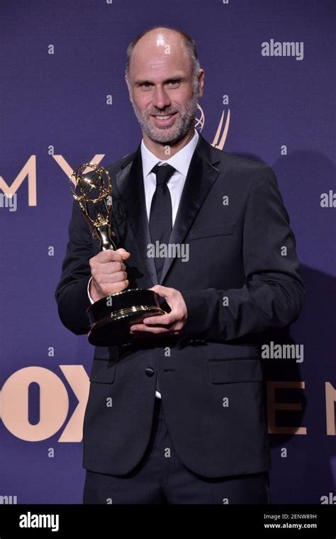 Jesse Armstrong poses in the press room at the 71st Primetime Emmy ...