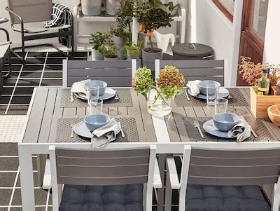 SJÄLLAND Table, outdoor, dark grey/light grey, 156x90 cm - IKEA