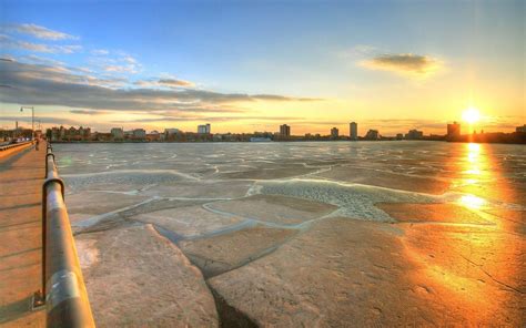 Frozen lake in the sunrise HD desktop wallpaper : Widescreen : High ...