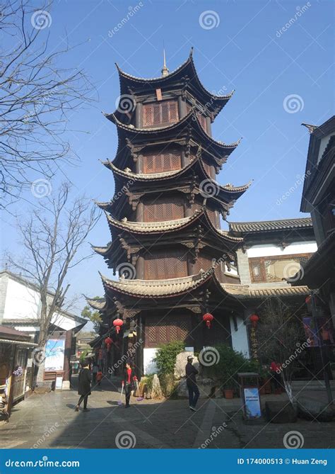 The Ancient Chinese Architecture Tower Editorial Stock Photo - Image of ...