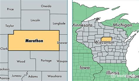 Marathon County Wi Map - Cities And Towns Map