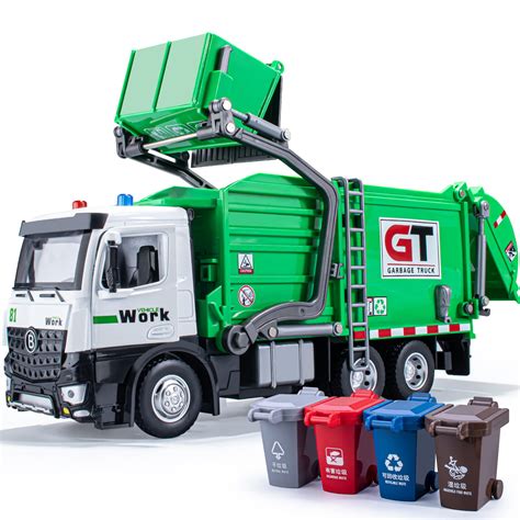 Buy Garbage Truck Toys Metal Cab, Realistic T Truck Toys for Boys with ...