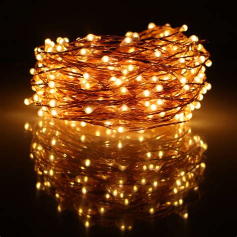 66FT 20M 200LED Copper Wire LED String Lights With 12V 1A Adapter Led ...