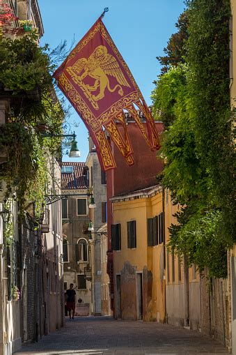 Flag Of Venice Venice Italy Stock Photo - Download Image Now - Banner ...