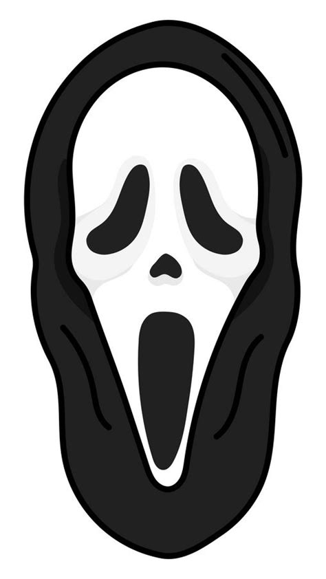 a black and white scream mask with its mouth open