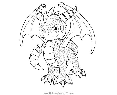 Spyro Skylanders Spyros Adventure Coloring Page for Kids - Free Skylanders Printable Coloring ...