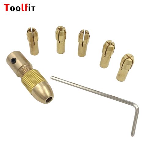 7pcs Set Mini Drill Bits Chuck For Dremel Drill Chuck Adapter Collect ...