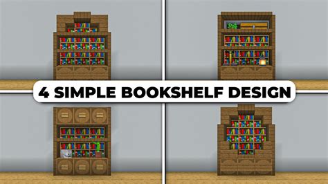 Minecraft : 4 Simple Bookshelf Design In 1.19 - YouTube