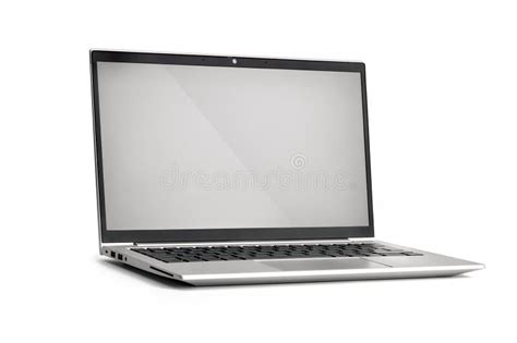 Laptop with Grey Screen. Isolated on White Background Stock Image ...