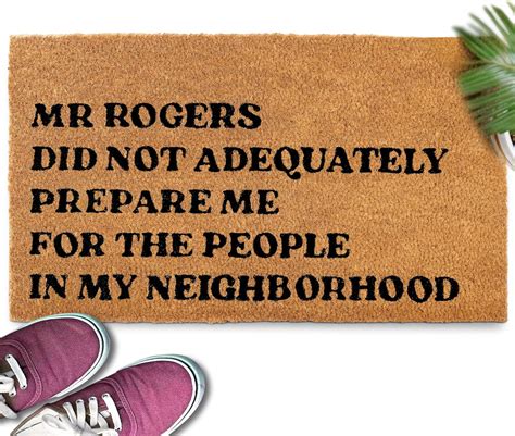 MAINEVENT Mr Rogers Funny Welcome Mat, 20 x 32 Inches Inches, Brown ...