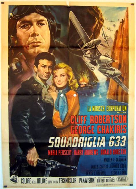 "SQUADRIGLIA 633" MOVIE POSTER - "633 SQUADRON" MOVIE POSTER