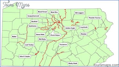 BAKER TRAIL MAP PENNSYLVANIA - ToursMaps.com